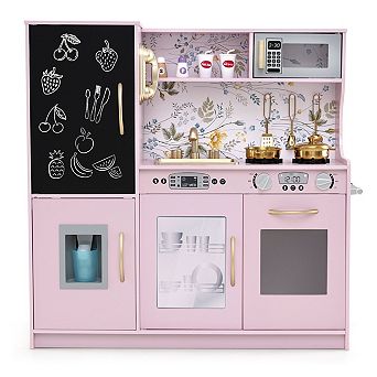 Toddler Pretend Play Kitchen for Boys and Girls 3-6 Years Old-Light Pink
