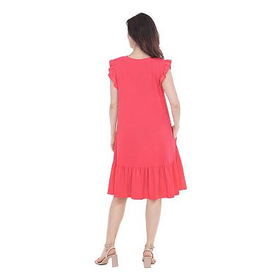 Women’s Button Front Tiered Swing Dress