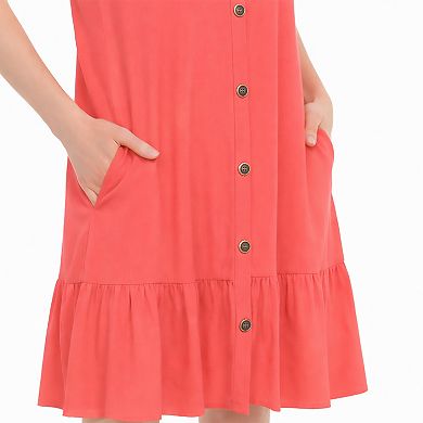 Women’s Button Front Tiered Swing Dress
