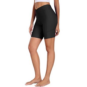 Ekouaer Women Board Shorts Swim Shorts Cross Waist Beach Surf Swimwear Bottoms with Pocket