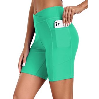 Ekouaer Women Board Shorts Swim Shorts Cross Waist Beach Surf Swimwear Bottoms with Pocket