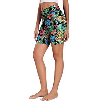 Ekouaer Women Board Shorts Swim Shorts Cross Waist Beach Surf Swimwear Bottoms with Pocket