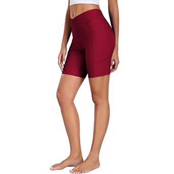 Ekouaer Women Board Shorts Swim Shorts Cross Waist Beach Surf Swimwear Bottoms with Pocket