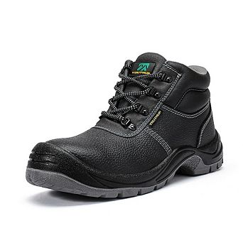Men's Steel Toe Work Boots Lace-Up Leather Slip-Resistant Safety Shoes