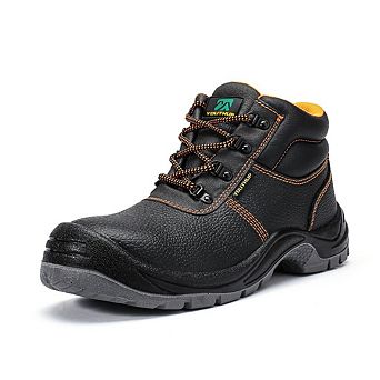 Men's Steel Toe Work Boots Lace-Up Leather Slip-Resistant Safety Shoes