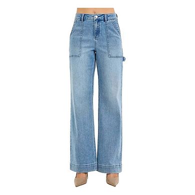 RISEN Full Size High Rise Straight Leg Jeans with Front Pockets Plus Size