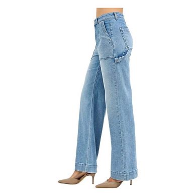 RISEN Full Size High Rise Straight Leg Jeans with Front Pockets Plus Size