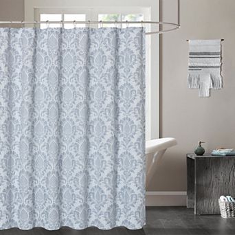 Dainty Home Vanesa Heavy Jacquard Medallion Textured Fabric Soft Polyester Shower Curtain, 72" x 72"