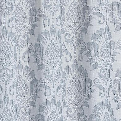 Dainty Home Vanesa Heavy Jacquard Medallion Textured Fabric Soft Polyester Shower Curtain, 72" x 72"