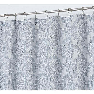 Dainty Home Vanesa Heavy Jacquard Medallion Textured Fabric Soft Polyester Shower Curtain, 72" x 72"