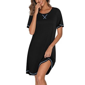 Ekouaer Nightgowns for Women Sleep Shirts Crewneck Night Shirts Soft Caual T Shirt Sleep Dress