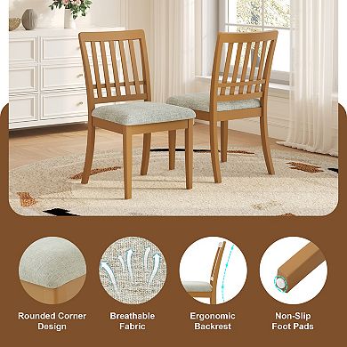 Pnronnc 3-Piece Extendable Dining Table Set, Wooden Kitchen Table Set with Folding Table & 2 Chairs