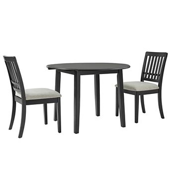 Pnronnc 3 pc Extendable Dining Table Set, Wooden Kitchen Table Set with Folding Table & 2 Chairs