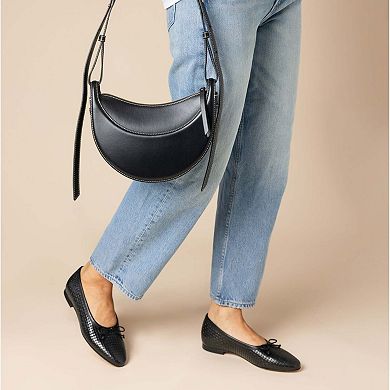 Amelie Black Weave Ballet Flat (Women)