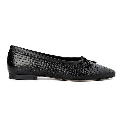 Amelie Black Weave Ballet Flat (Women)