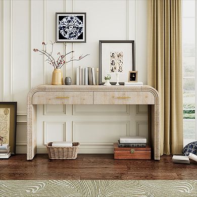 KWPZQEB Retro Antique Unique Console Table with 2 Top Drawers for Entrance, Living Room
