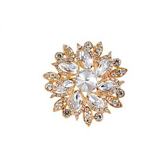 Crystal Rhinestone Bridal Flower Wreath Brooch Pin Necklace for Weddings Christmas