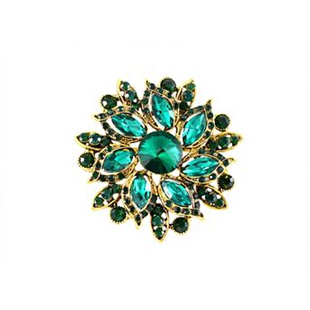 Crystal Rhinestone Bridal Flower Wreath Brooch Pin Necklace for Weddings Christmas