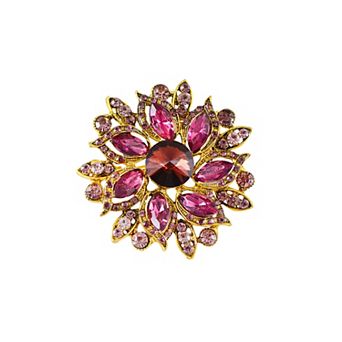 Crystal Rhinestone Bridal Flower Wreath Brooch Pin Necklace for Weddings Christmas