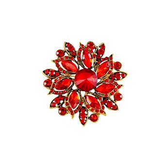Crystal Rhinestone Bridal Flower Wreath Brooch Pin Necklace for Weddings Christmas