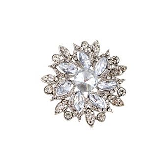 Crystal Rhinestone Bridal Flower Wreath Brooch Pin Necklace for Weddings Christmas