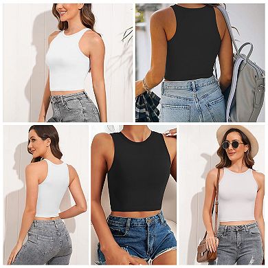 Women’s High Neck Racerback Crop Tank Top