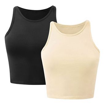 Women’s High Neck Racerback Crop Tank Top