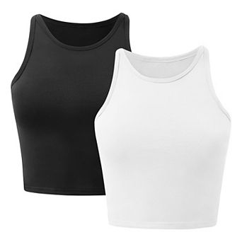 Women’s High Neck Racerback Crop Tank Top