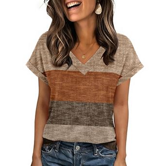 Zeagoo Women's Oversized Short Sleeve Tops Summer Boho Floral Blouses Beach Vacation Outfits