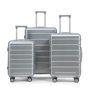 KWPZQEB Stylish Striped ABS Spinner Wheel Luggage Set with Combination Lock, 3pcs/set