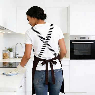 Kitchen Apron Cotton Blend Adjustable Neck Apron with Dual Pockets for Cooking Baking Kitchen Use