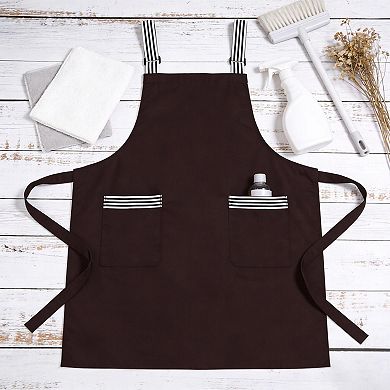 Kitchen Apron Cotton Blend Adjustable Neck Apron with Dual Pockets for Cooking Baking Kitchen Use