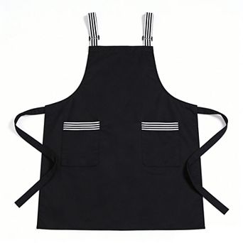 Kitchen Apron Cotton Blend Adjustable Neck Apron with Dual Pockets for Cooking Baking Kitchen Use