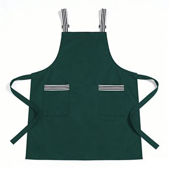 Kitchen Apron Cotton Blend Adjustable Neck Apron with Dual Pockets for Cooking Baking Kitchen Use