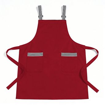 Kitchen Apron Cotton Blend Adjustable Neck Apron with Dual Pockets for Cooking Baking Kitchen Use