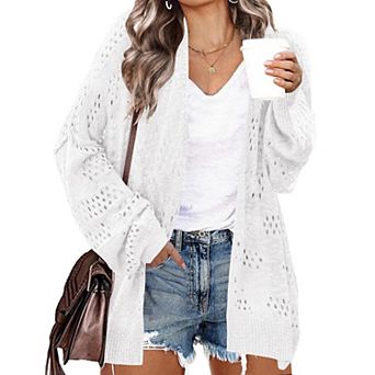 Zeagoo Plus Size Lightweight Summer Cardigan for Women Spring Netted Crochet Knit Cardigans Sweaters