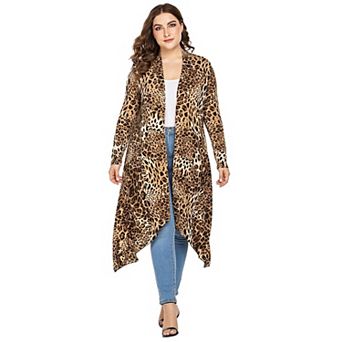 Zeagoo Women' Plus Size Cardigan Long Sleeve Open Front Drape Cardigans Lightweight Long Duster