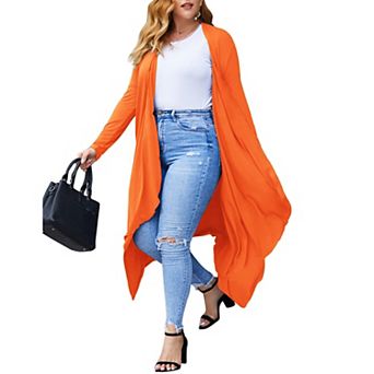 Zeagoo Women' Plus Size Cardigan Long Sleeve Open Front Drape Cardigans Lightweight Long Duster