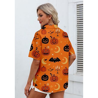 Zeagoo Hawaiian Shirt Women Floral Print Button Down Blouse Oversize Casual Beach Top