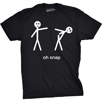 Mens Oh Snap Funny Stick Figure Hilarious Sarcastic Adult Humor Sarcasm T shirt