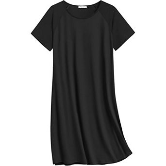 Ekouaer Nightgowns Cotton Sleep Shirts Nightshirt Crew Neck Night Gown Comfy Nightdress