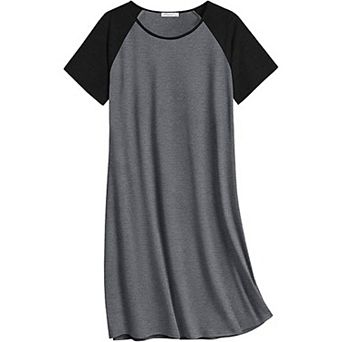 Ekouaer Nightgowns Cotton Sleep Shirts Nightshirt Crew Neck Night Gown Comfy Nightdress