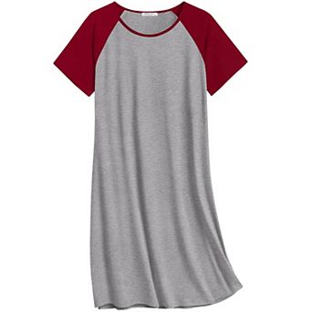 Ekouaer Nightgowns Cotton Sleep Shirts Nightshirt Crew Neck Night Gown Comfy Nightdress