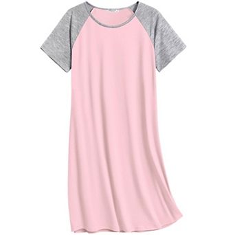 Ekouaer Nightgowns Cotton Sleep Shirts Nightshirt Crew Neck Night Gown Comfy Nightdress