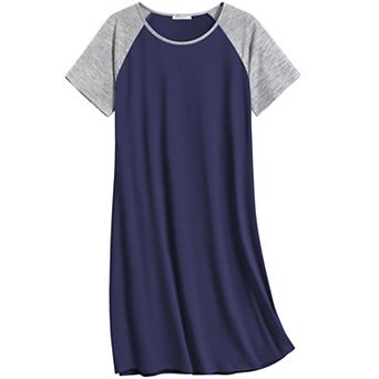Ekouaer Nightgowns Cotton Sleep Shirts Nightshirt Crew Neck Night Gown Comfy Nightdress