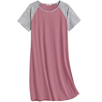 Ekouaer Nightgowns Cotton Sleep Shirts Nightshirt Crew Neck Night Gown Comfy Nightdress