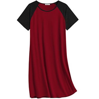 Ekouaer Nightgowns Cotton Sleep Shirts Nightshirt Crew Neck Night Gown Comfy Nightdress