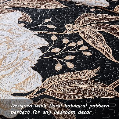 Floral Lightweight Summer Bedspread Three-Piece Set