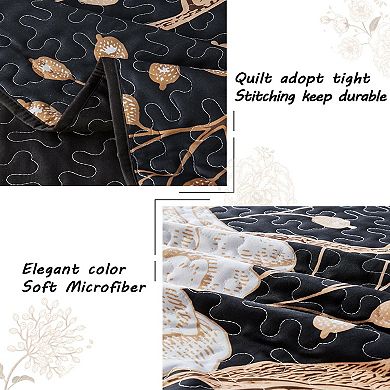 Floral Lightweight Summer Bedspread Three-Piece Set