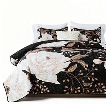 Floral Lightweight Summer Bedspread Three-Piece Set